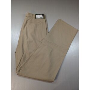 Bobby Jones Mens Slacks Dark Khaki Flat Front Pleated Chino Pants Size 40